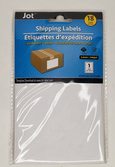 JOT shipping labels. Shipping supplies for small business owners, treat makers, and bakeries.