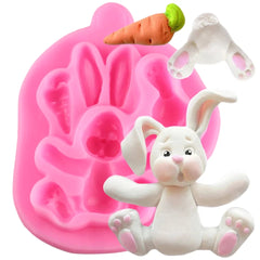 3D Rabbit Silicone Mold. Treat making, silicone candy making supplies, fondant supplies for bakers and treat makers.